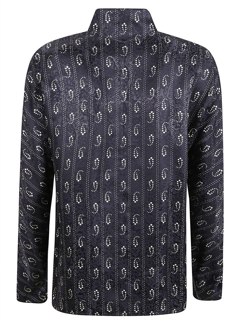 Tory Burch Abstract Paisley Jacquard Top With Dolman Sleeves