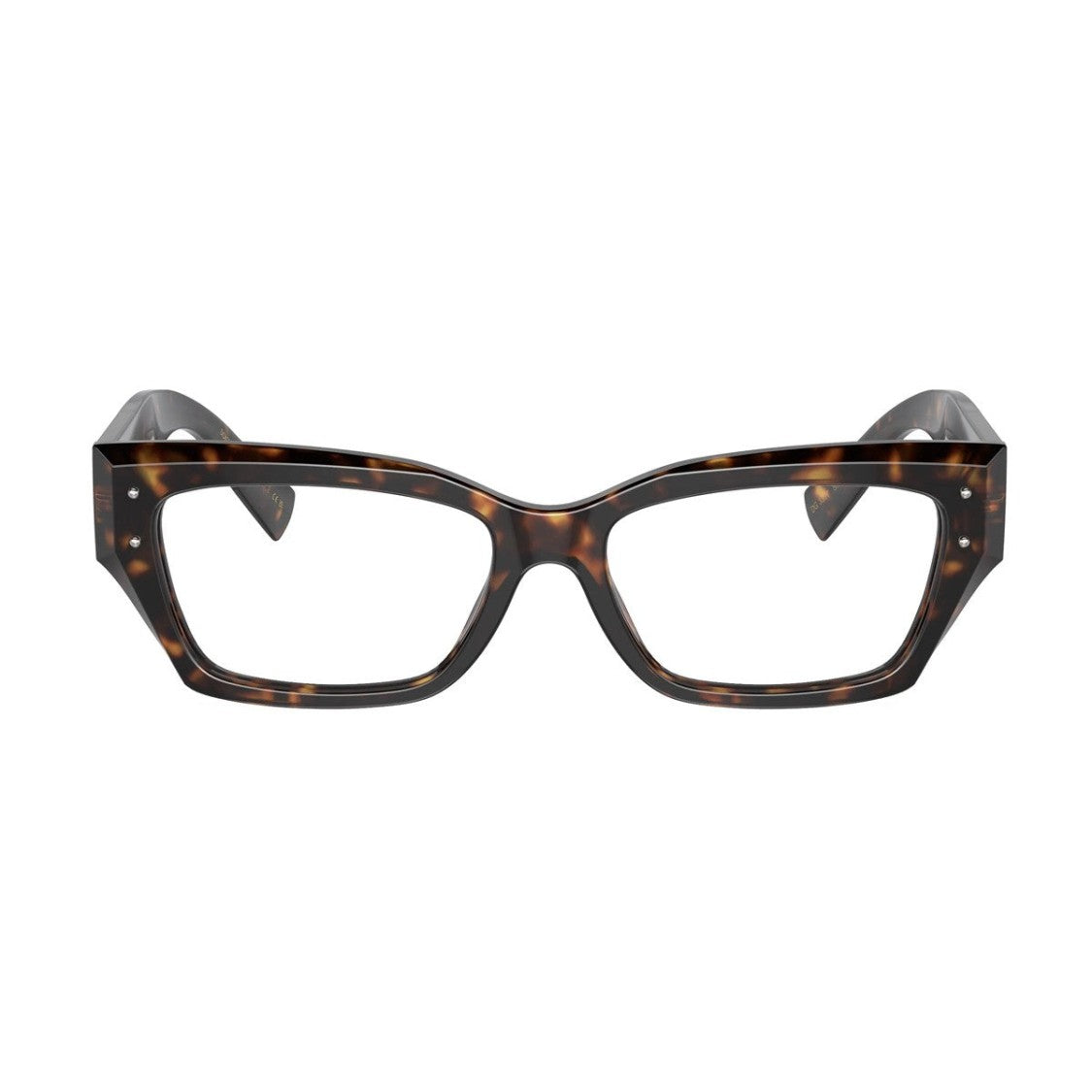Dolce & Gabbana Havana Dg3387 Sharped Acetate Rectangular Glasses