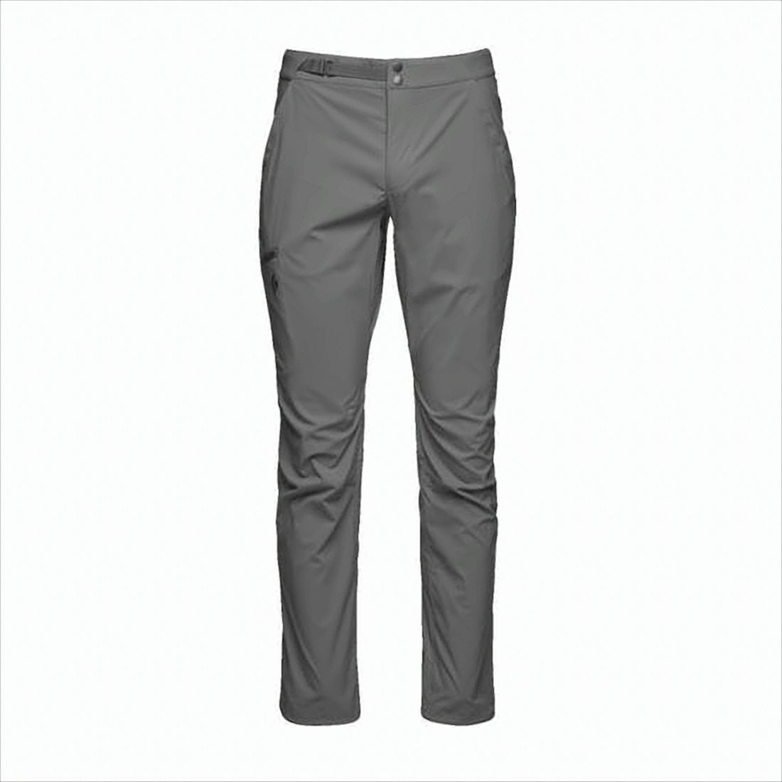 Black Diamond Straight Pants With Mid-Rise Waist And Button Closure