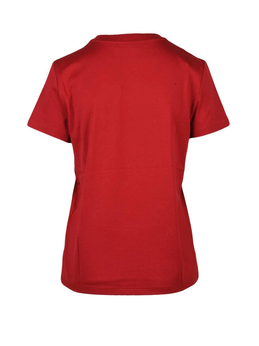 Max Mara Red Gold Embroidered Cotton T-Shirt