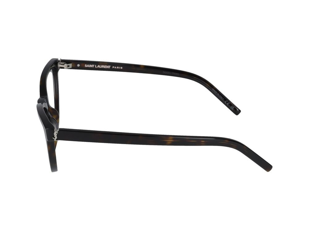 Saint Laurent Havana Glossy Dark Tortoiseshell Cat-Eye Eyeglasses