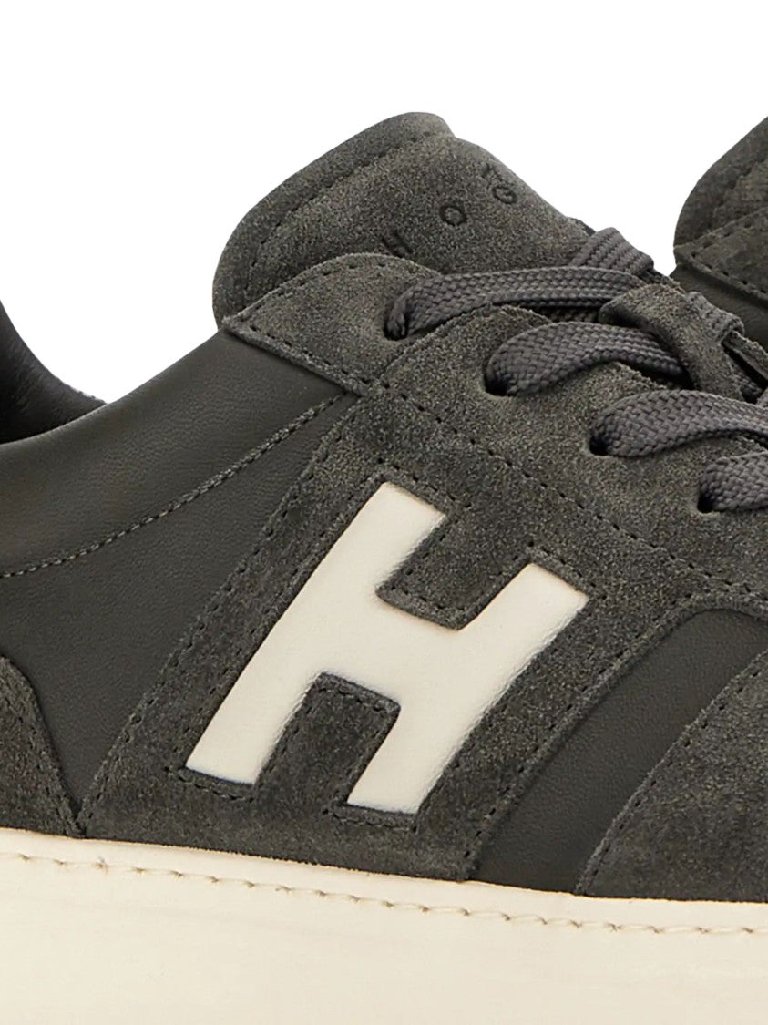 Hogan Dark Grey Suede Overlay Sneakers