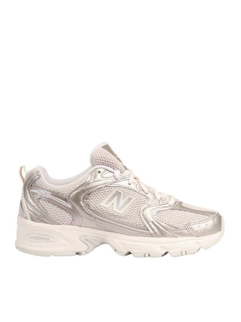 New Balance Gold Metallic Linen Synthetic Sneakers