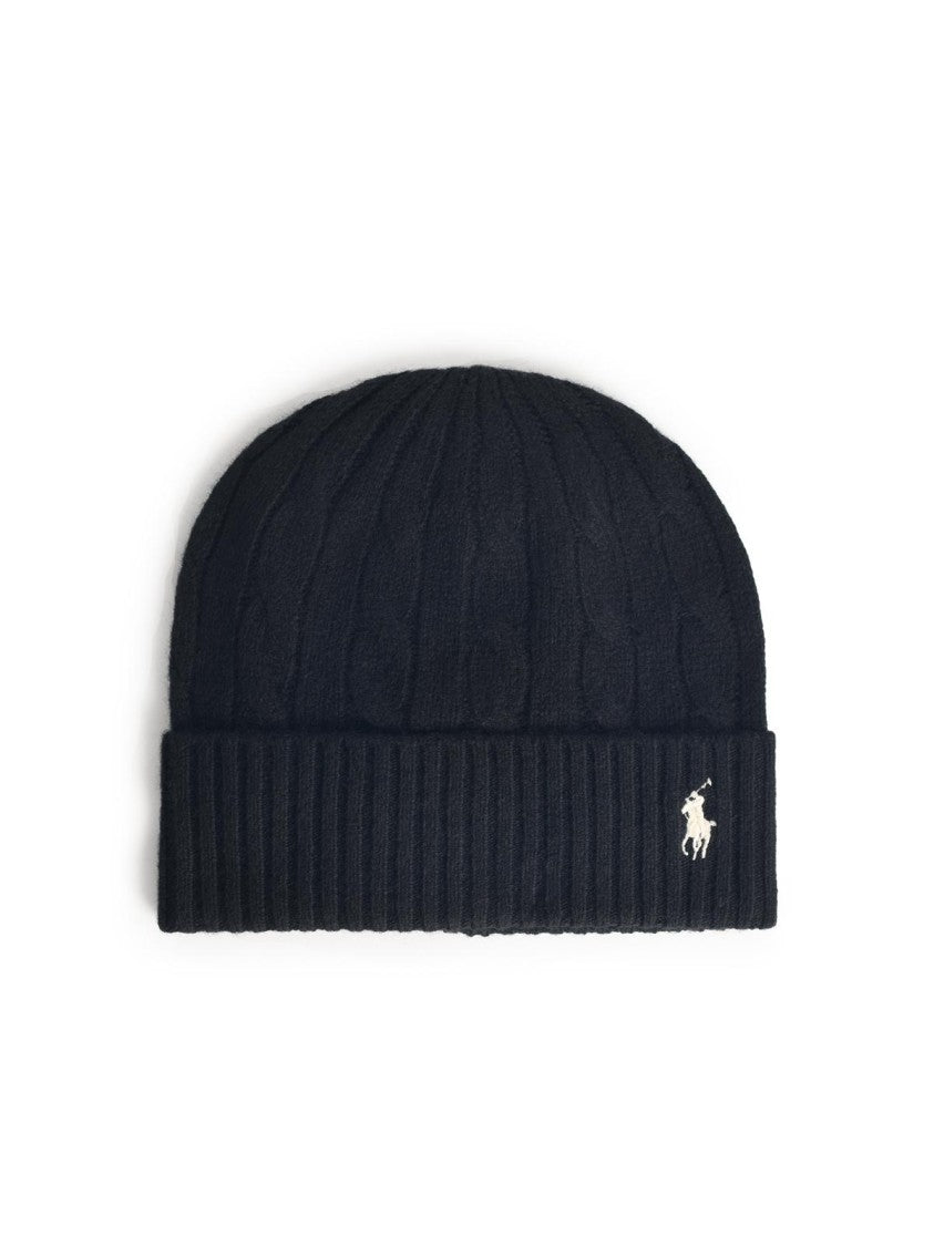 Polo Ralph Lauren Black Wool Blend Beanie