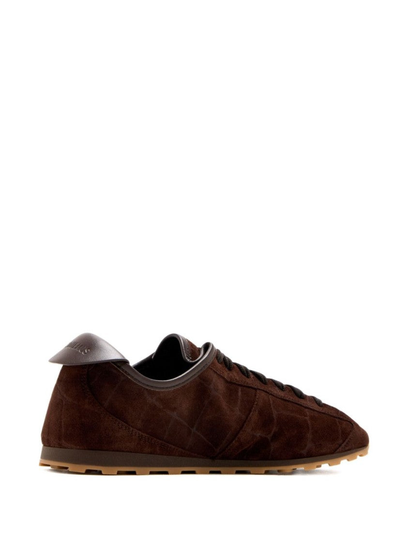Jacquemus Dark Brown Low-Profile Suede Sneakers