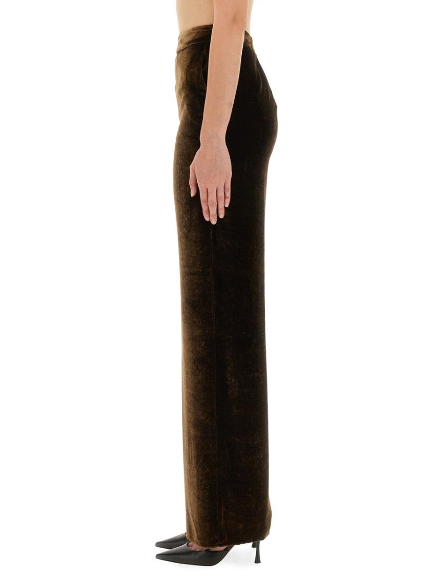 Etro Straight-Fit Velvet Trousers With High Waist