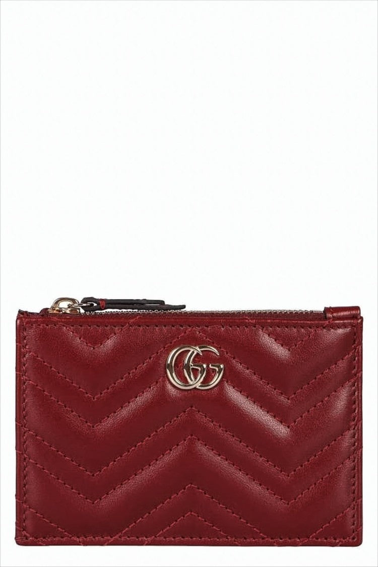 Gucci Compact Chevron Quilted Leather Keyring Wallet