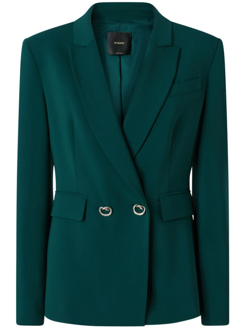 Pinko Double-Breasted Cady Blazer With Metal Buttons