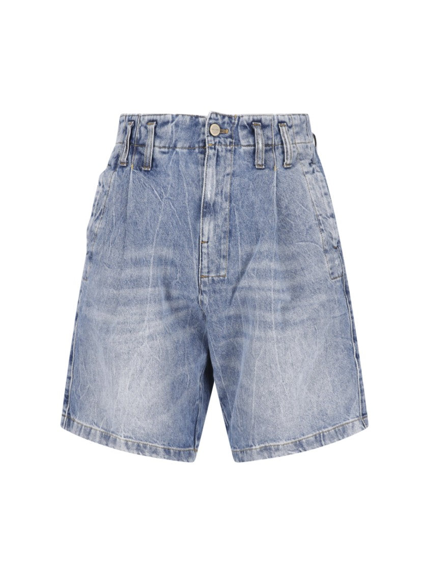 Cultura Light Blue High-Waisted Denim Shorts With Relaxed Fit