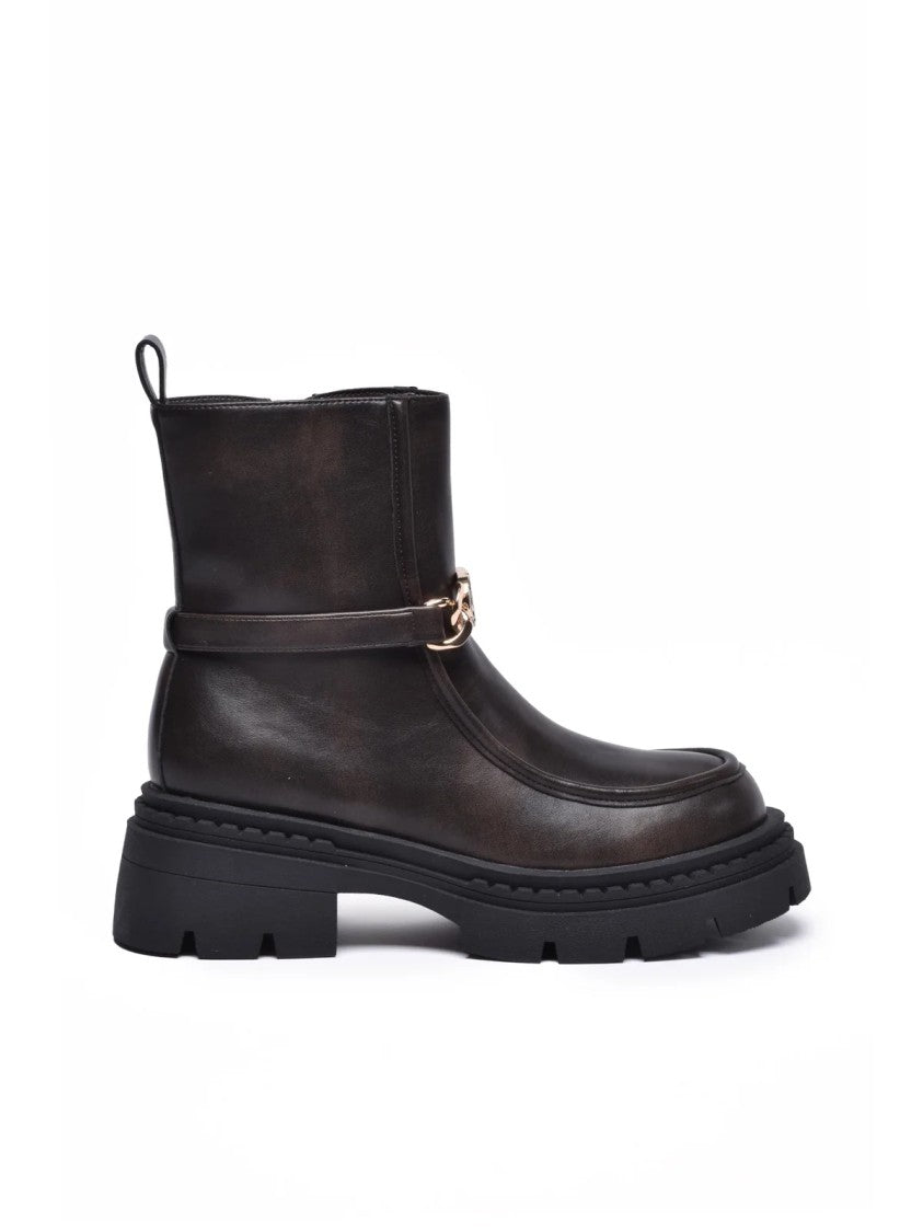 Twin-Set Brown Rubber Women's Rubber Ankle Boot
