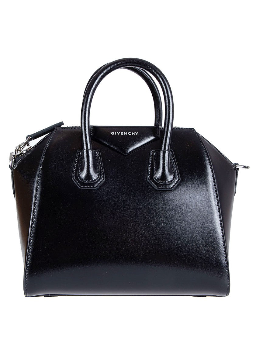 Givenchy Structured Calf Leather Handbag With Adjustable Shoulder Strap