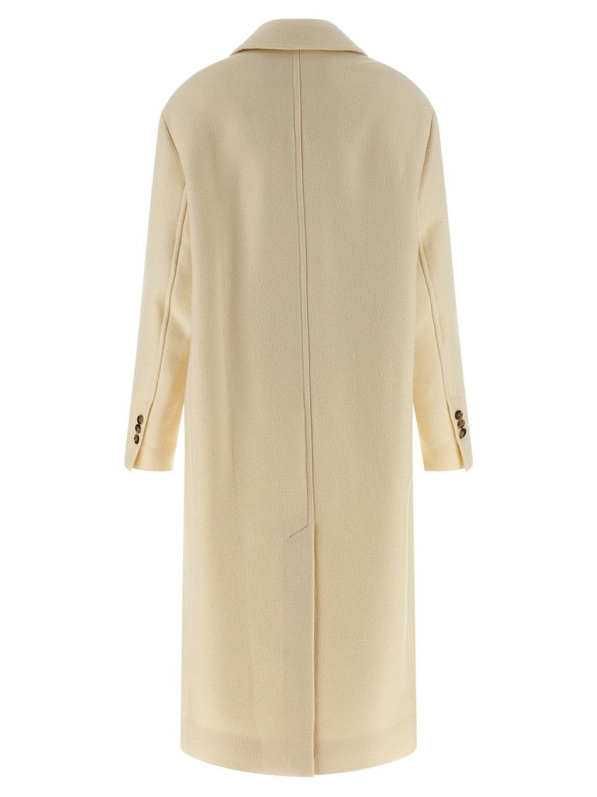 Ami Paris Double-Breasted Coat – White