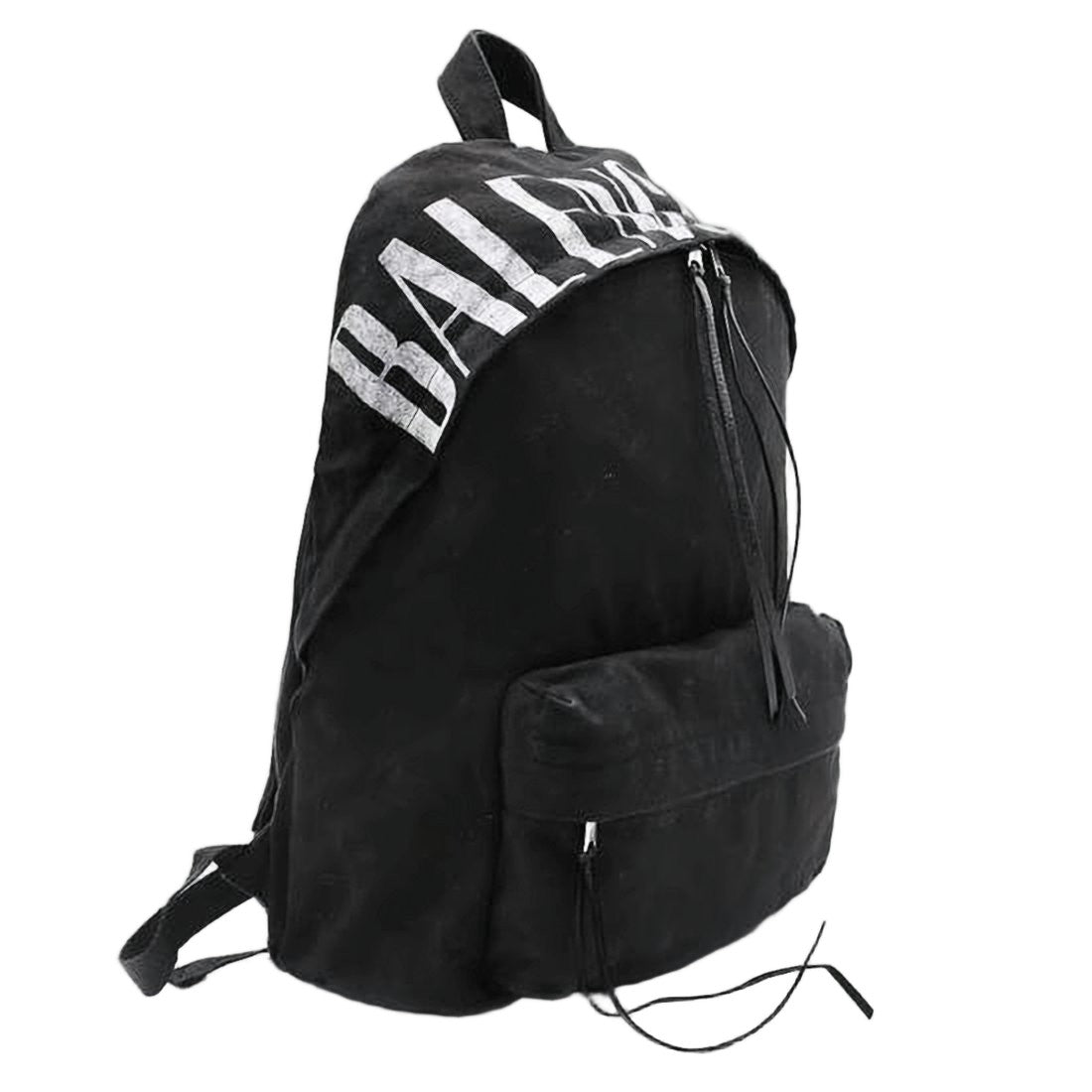 Balenciaga Spacious Cotton Backpack With Double Zipper Closure And Bold Lettering