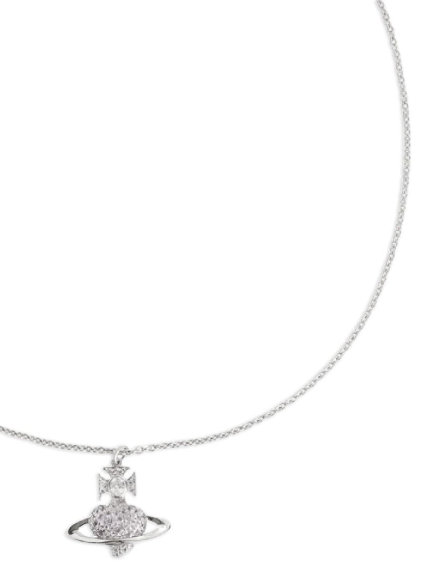 Vivienne Westwood Minimalist Silver-Tone Necklace With Orb Pendant