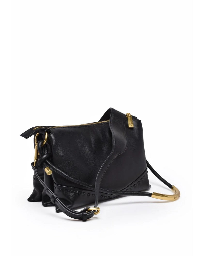 Ermanno Firenze Alicia Shoulder Bag With Smooth Bovine Leather And Gold Accents