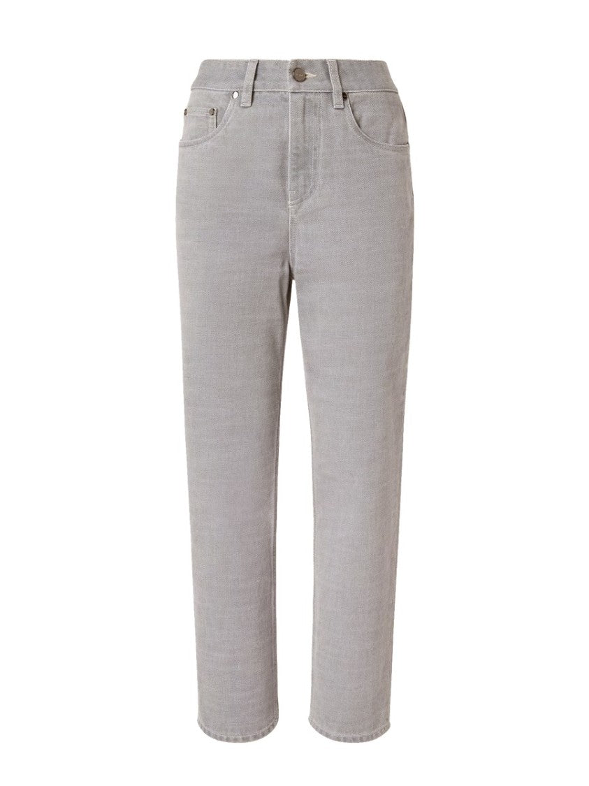 Fendi High-Waisted Straight-Leg Jeans With Subtle Logo Detail
