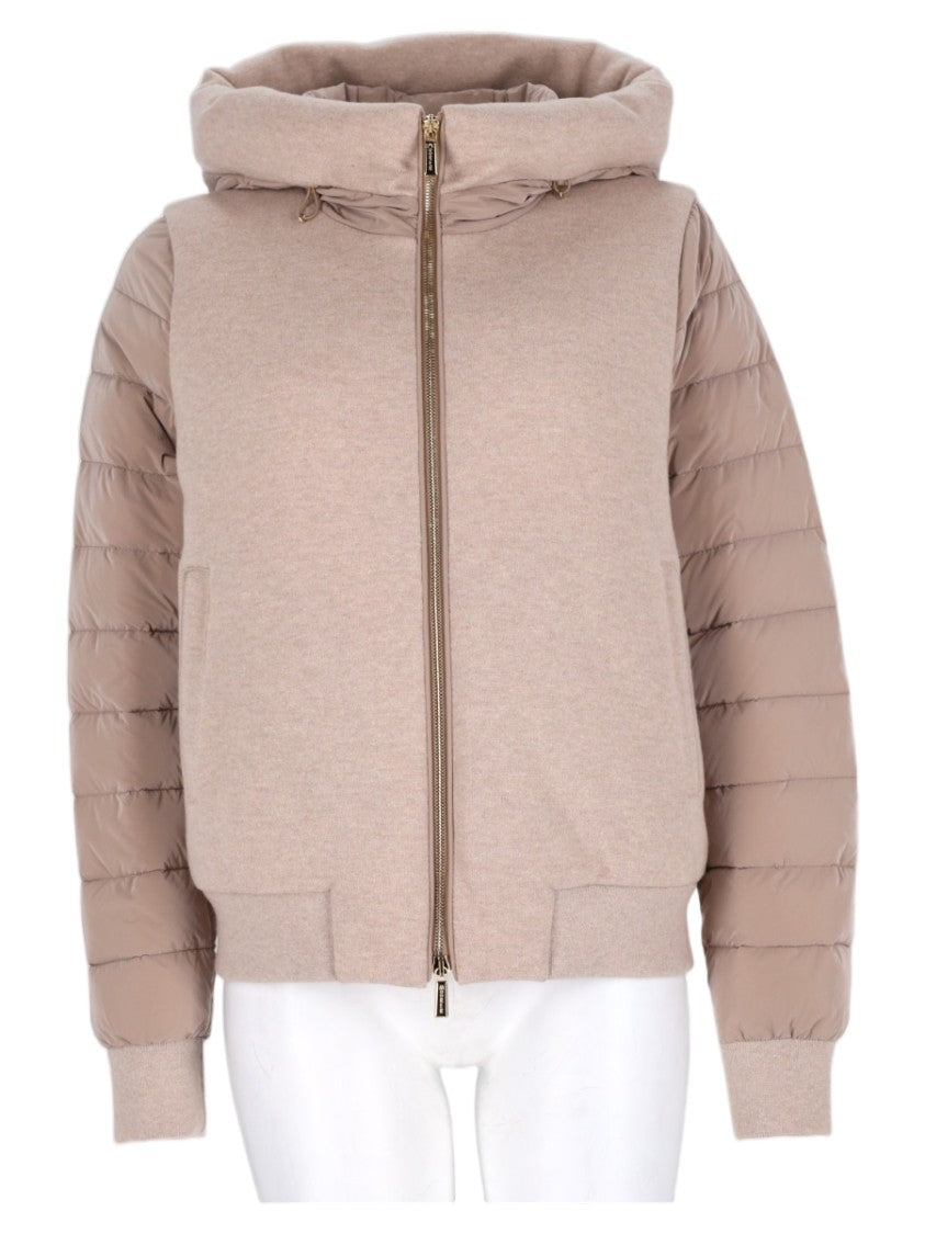 Moorer Ivory Quilted Hooded Virgin Wool-Blend Coat