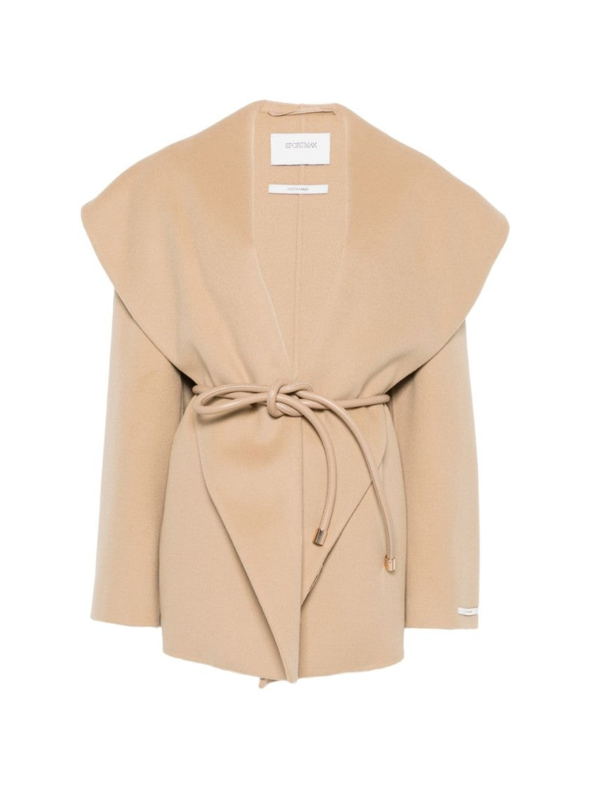 Sportmax Black Wrap-Around Oversized Collar Jacket