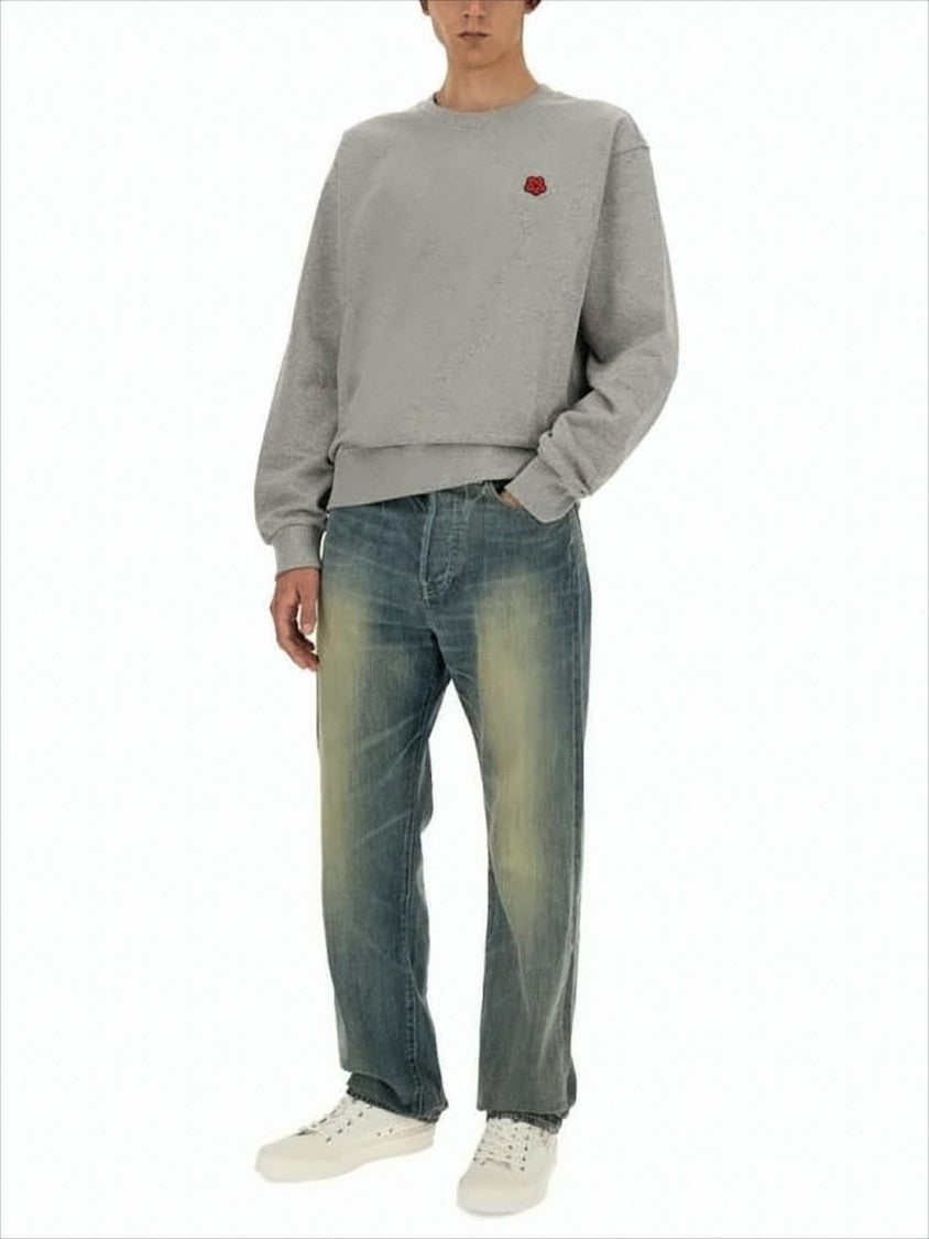 Kenzo Relaxed Fit Long-Sleeve Cotton Sweatshirt With Embroidered Logo