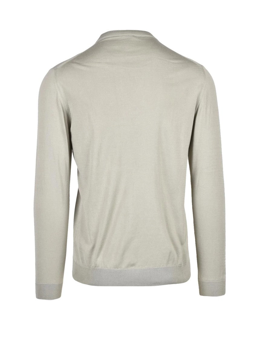 Eleventy Sage Green Men Cotton Crew Neck Sweater
