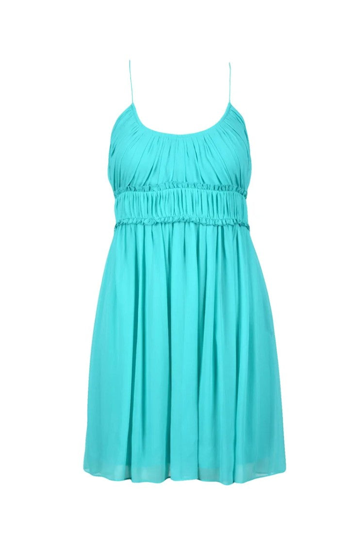 Patrizia Pepe Turquoise Short Voile Dress
