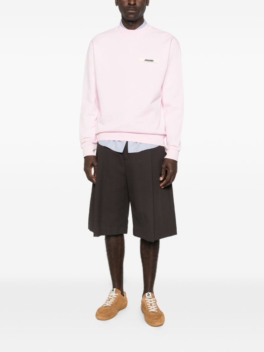 Jacquemus Light Pink Logo Patch Round Sweater