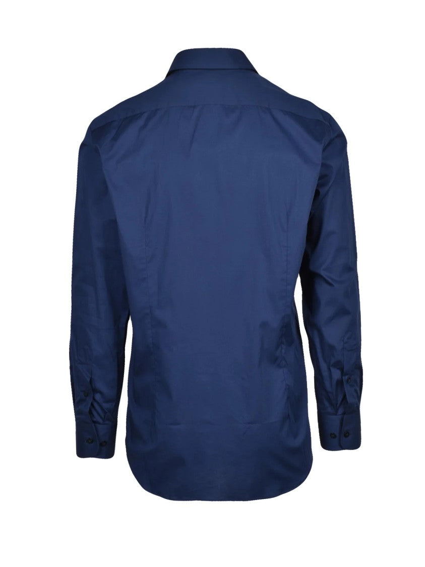 Etro Blue Stretch Cotton Shirt