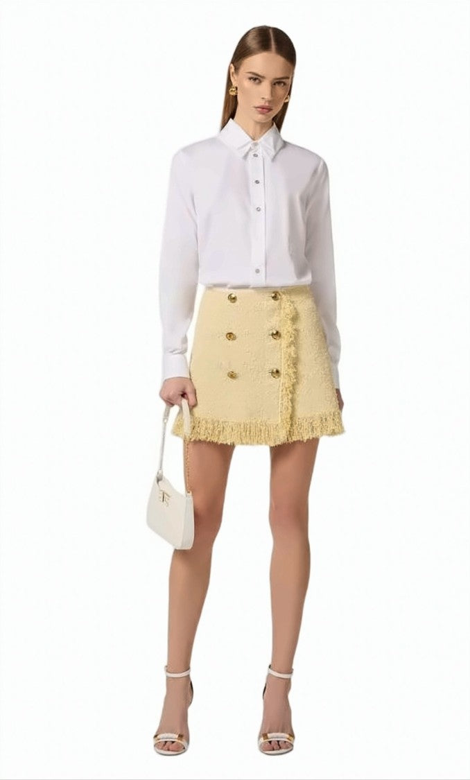 Elisabetta Franchi Cotton Double Collar Button Shirt