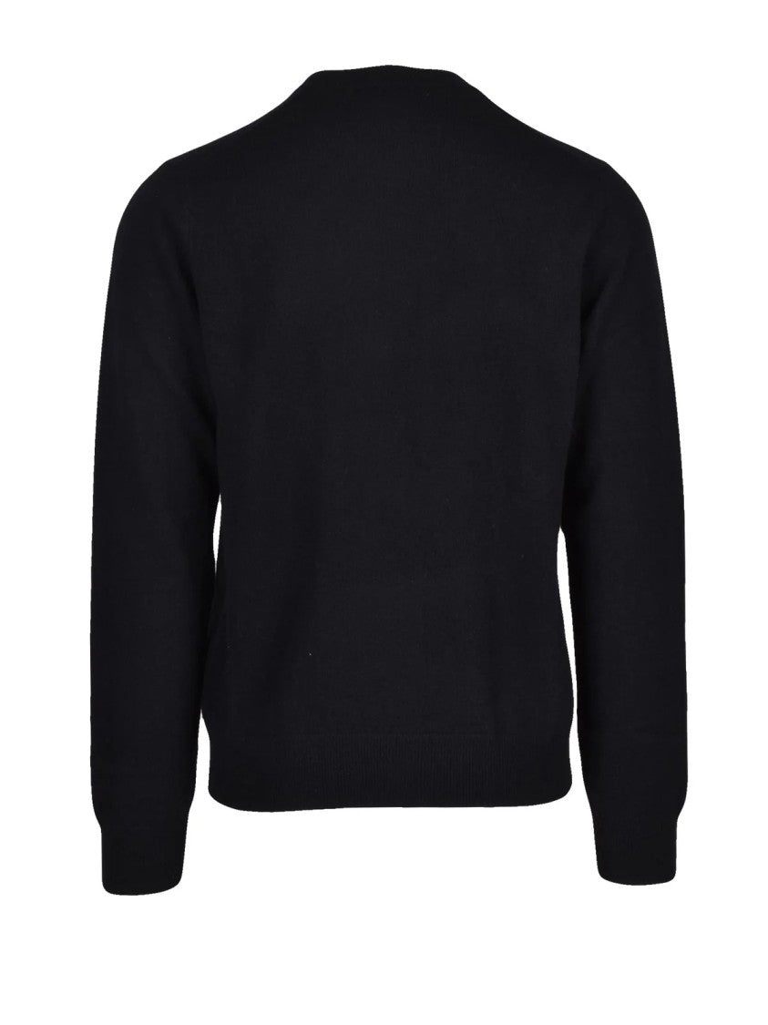 Comme Des Garçons Crew Neck Pullover In 100% Wool With Minimalist Design