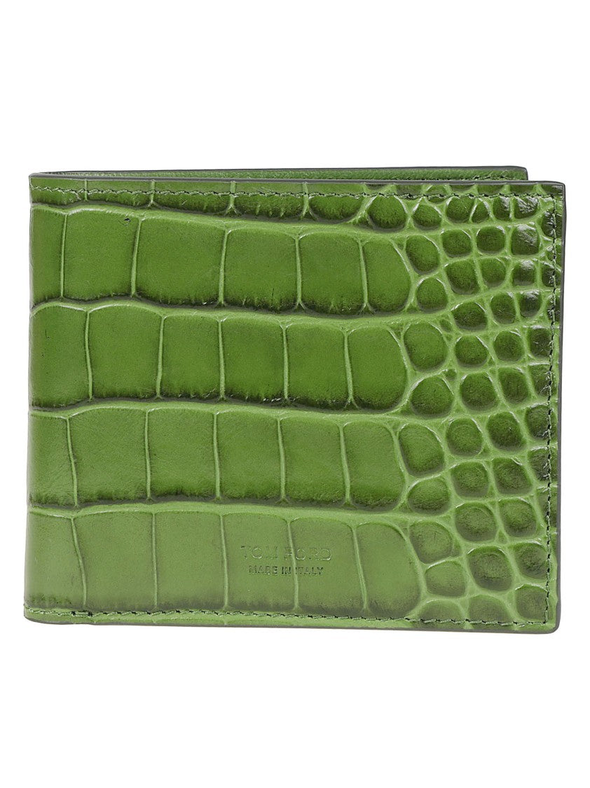 Tom Ford Tumbled Soft Printed Croc T Line Classic Cardholder