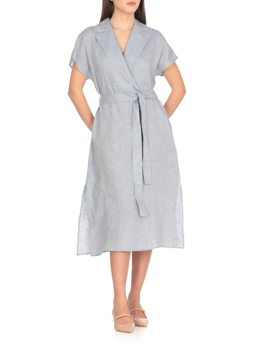 Peserico Light Blue Linen Dress