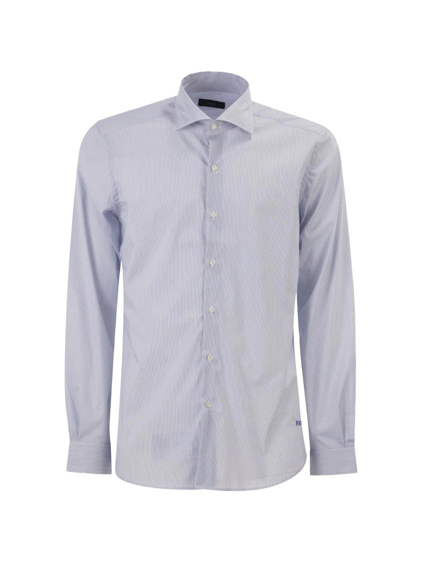 Fay Deep Blue Stretch Cotton Shirt