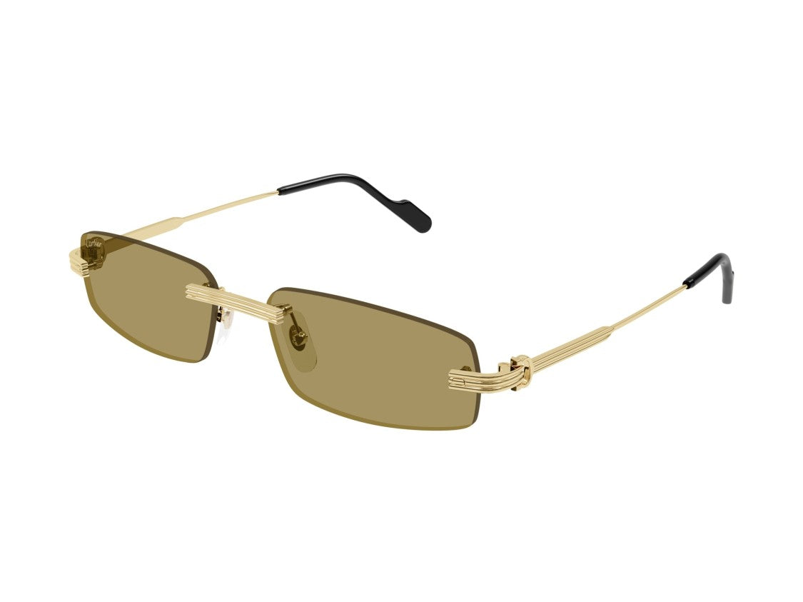 Cartier Gold Ct0535s Rimless Rectangular Sunglasses