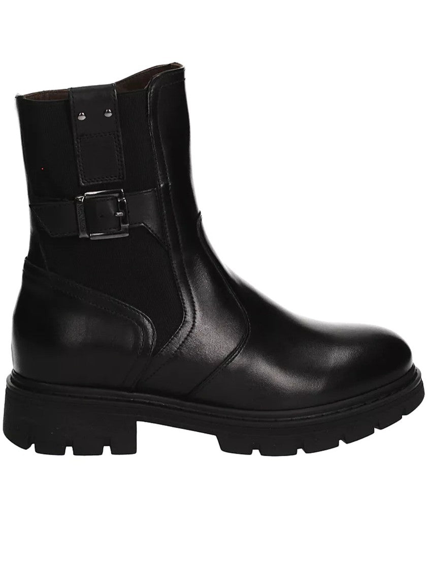 Nero Giardini Sleek Leather Ankle Boot With Adjustable Buckle Detail