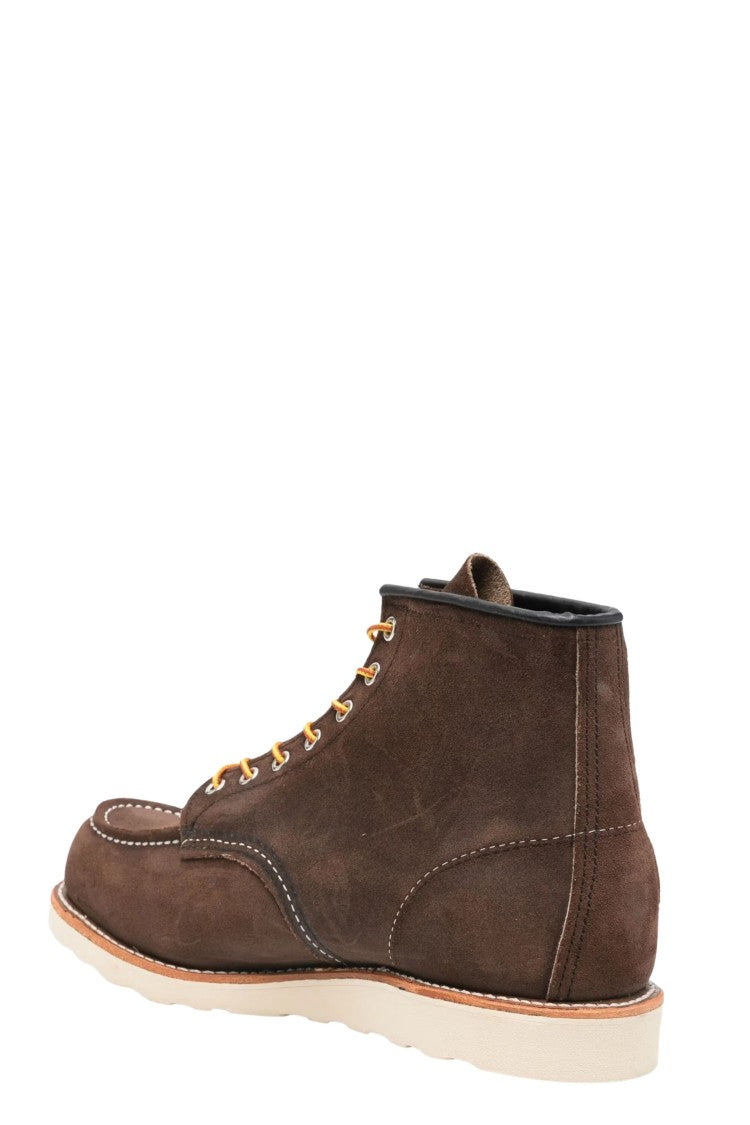 Red Wing Chocolate Classic Moc Muleskinner Suede Ankle Boots