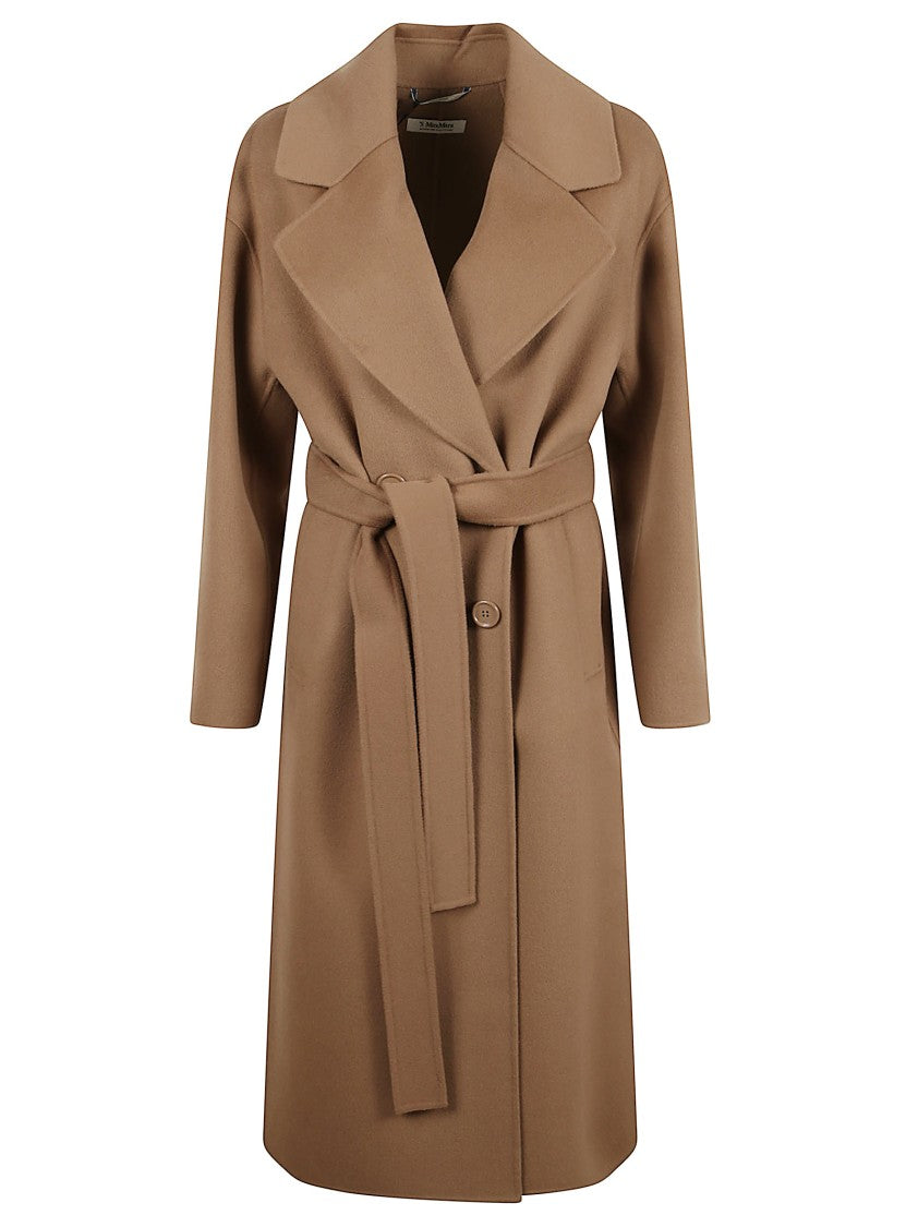 Max Mara Classic Wrap Coat With Wide Lapel
