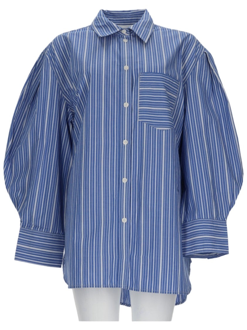 Ganni Vertical Striped Organic Cotton Shirt