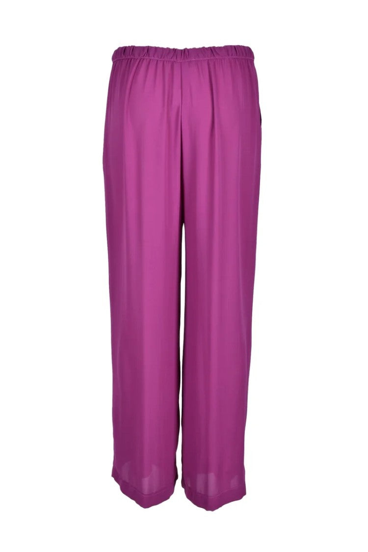 Maesta Loose Wide-Leg Trousers With Elastic Waistband In Vibrant Purple