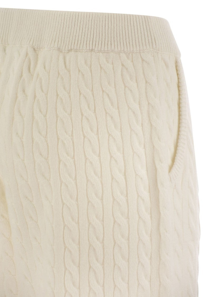 Brunello Cucinelli Cashmere Cable Knit Trousers
