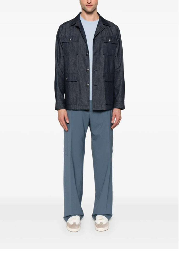 Tagliatore Light Blue Cotton T-Shirt With Classic Fit