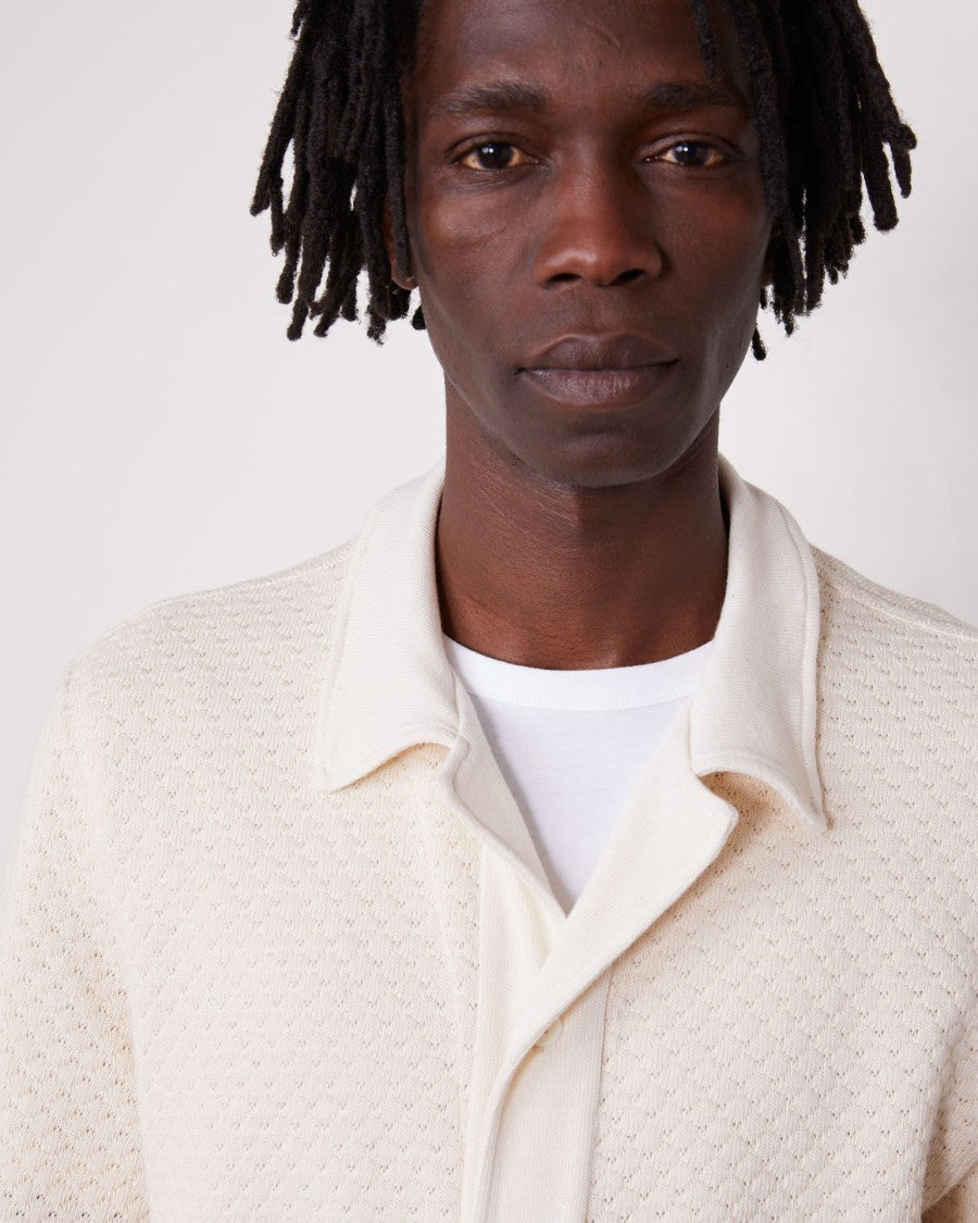 Officine Generale Textured Cotton Jersey Short-Sleeve Polo