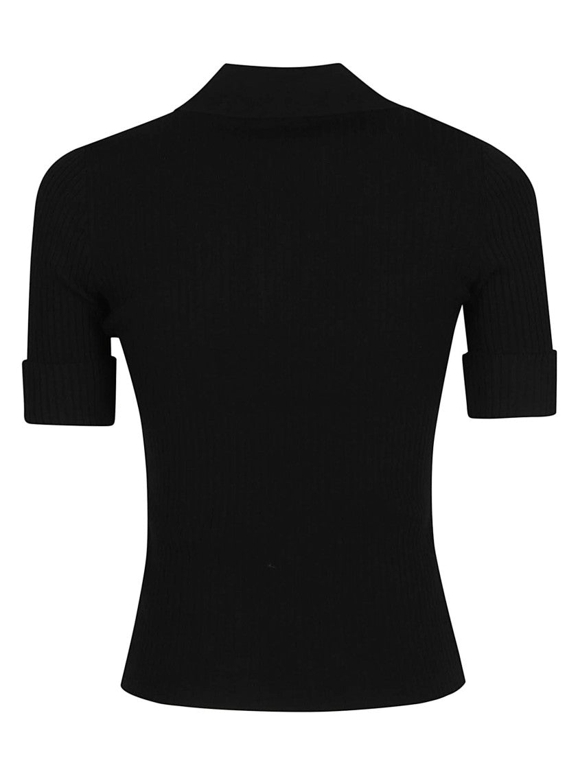 Courrèges Short Sleeve Polo Neck Viscose-Blend Polo Shirt