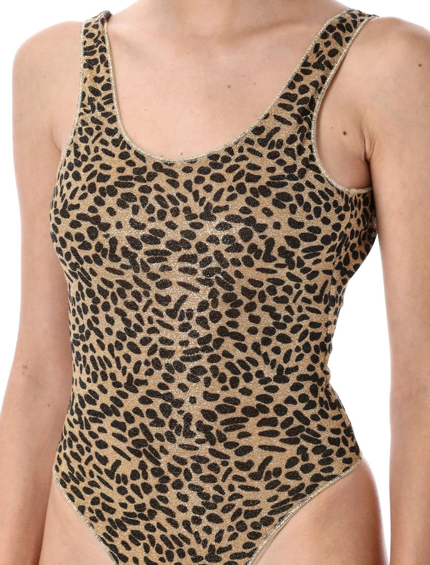Oséree Animalier Print Scoop Neck One-Piece Swimwear