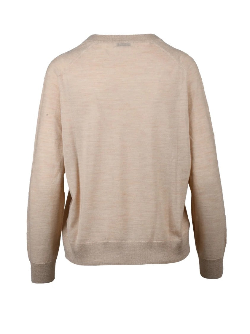 Ballantyne Beige V-Neck' Wool Sweater