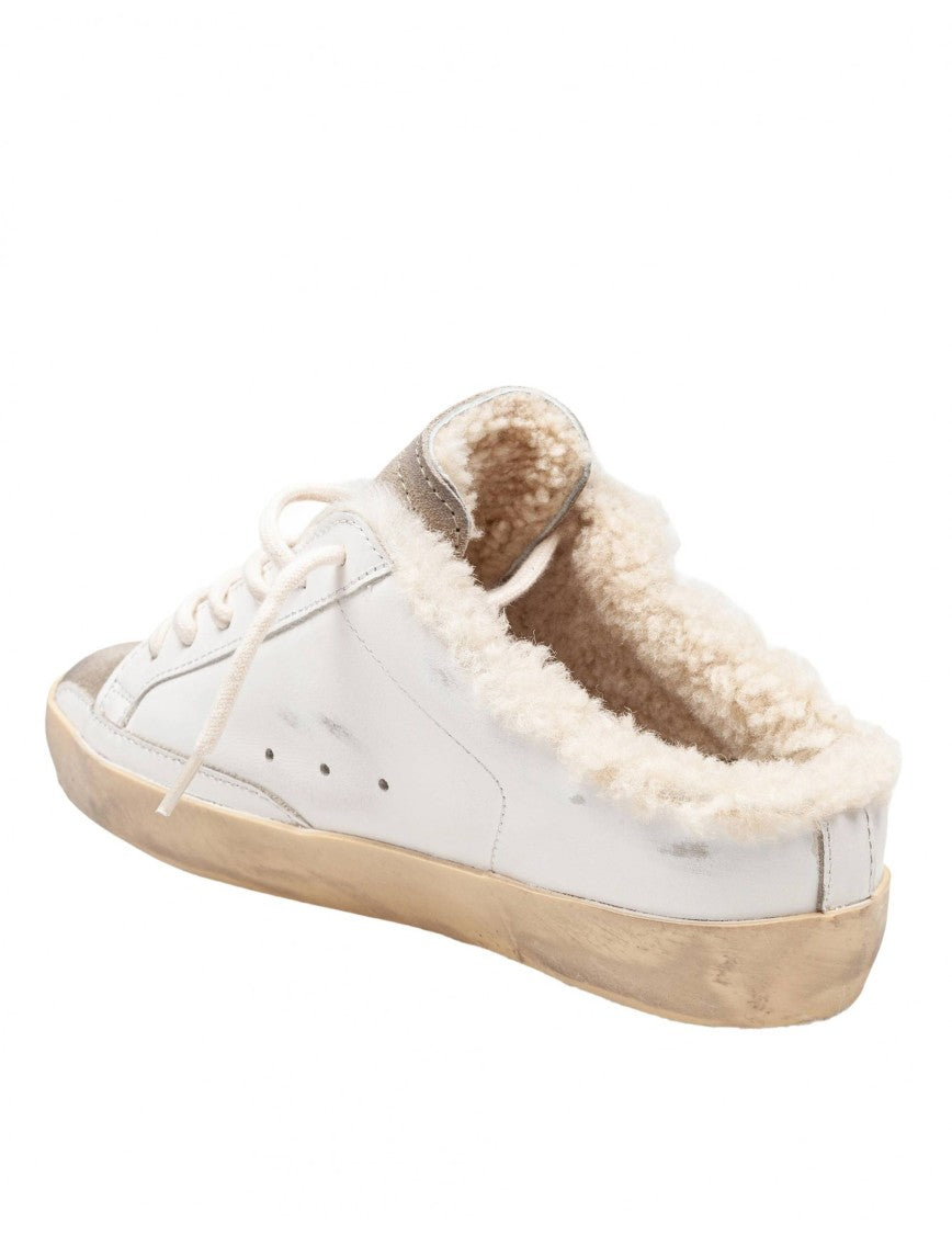 Golden Goose Sneakers Super Star Leather Sabot White And Taupe