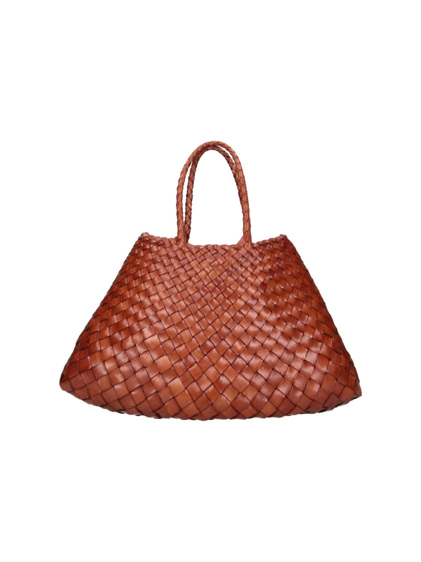 Dragon Diffusion Brown Santa Croce Woven Leather Handbag