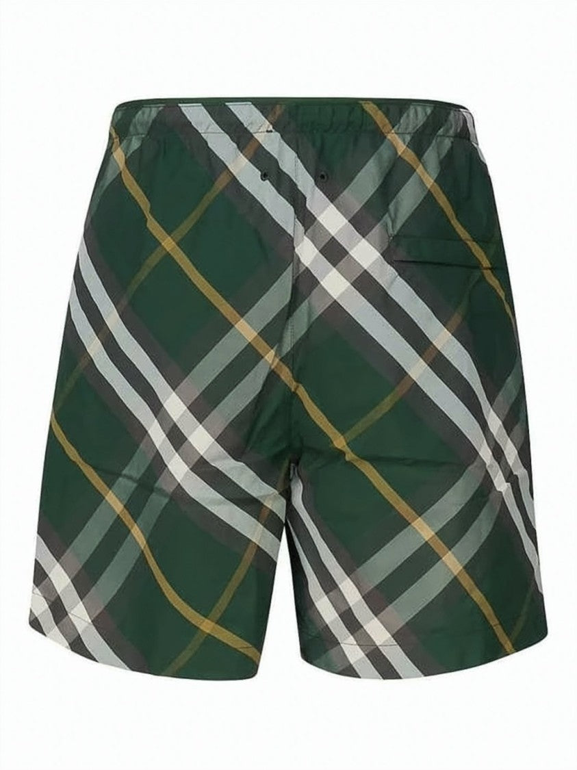 Burberry Classic Check Pattern Swim Shorts With Elastic Waistband
