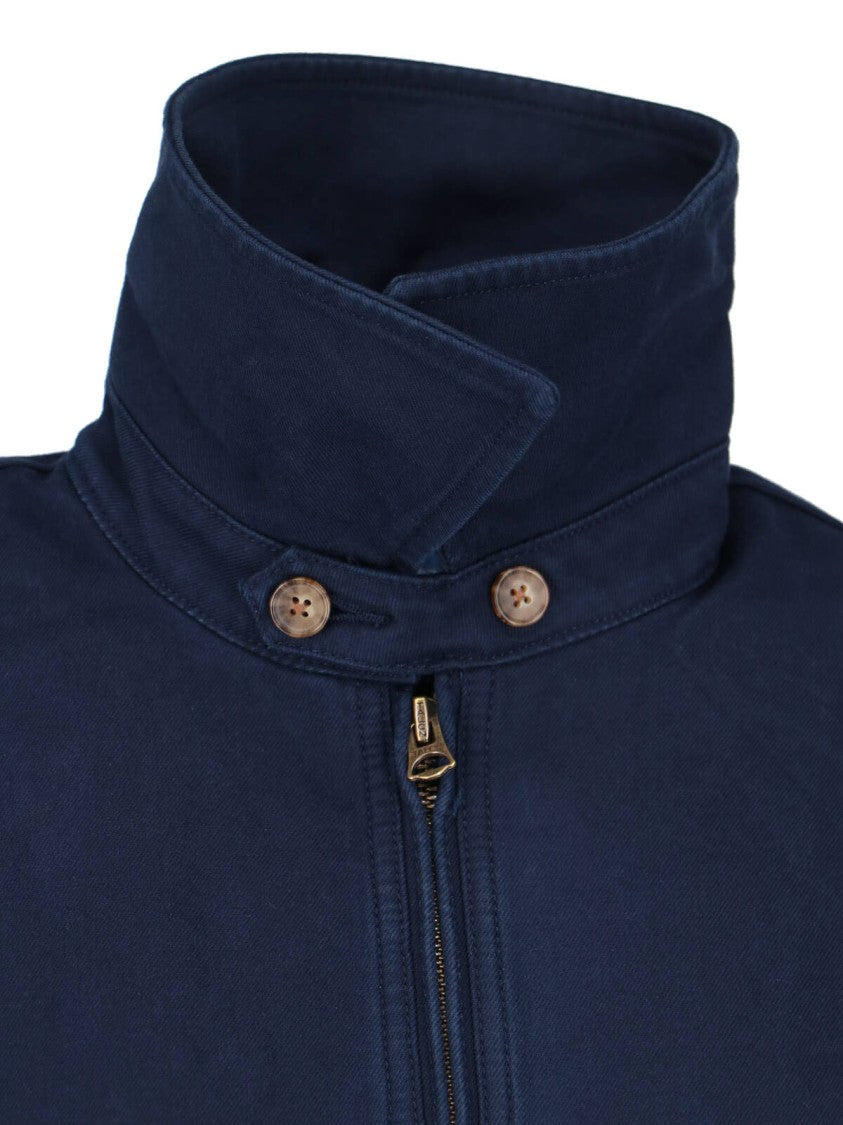 Polo Ralph Lauren Blue Embroidered Cotton Zip Jacket
