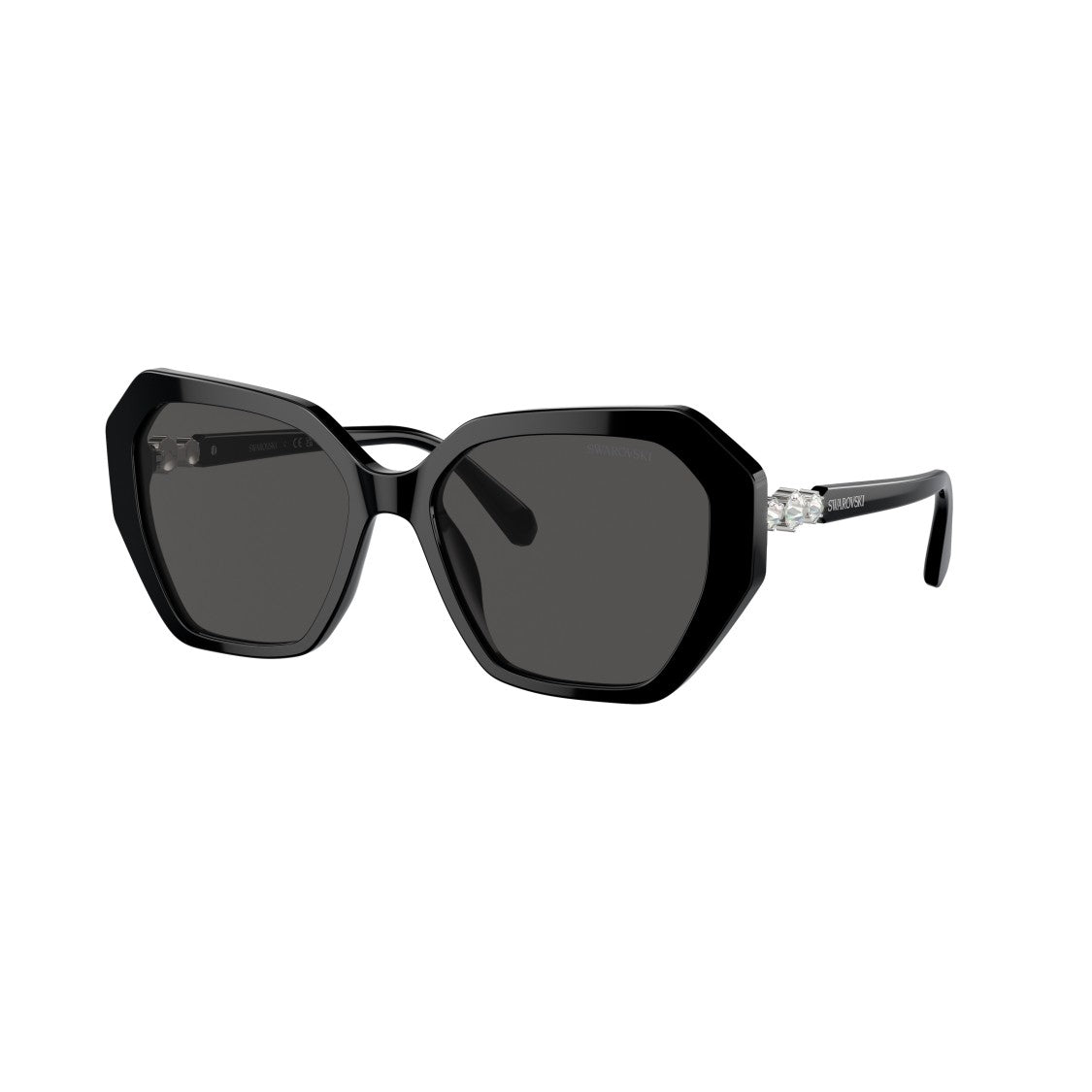 Swarovski 0Sk6017 Oversized Geometric Sunglasses With Crystal Accents