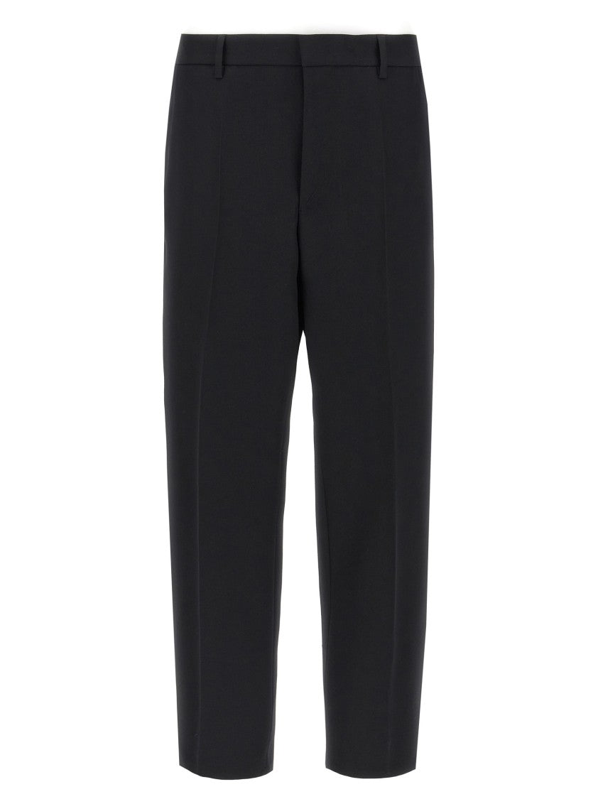 Jil Sander Cropped Wool Gabardine Trousers With Elastic Waistband